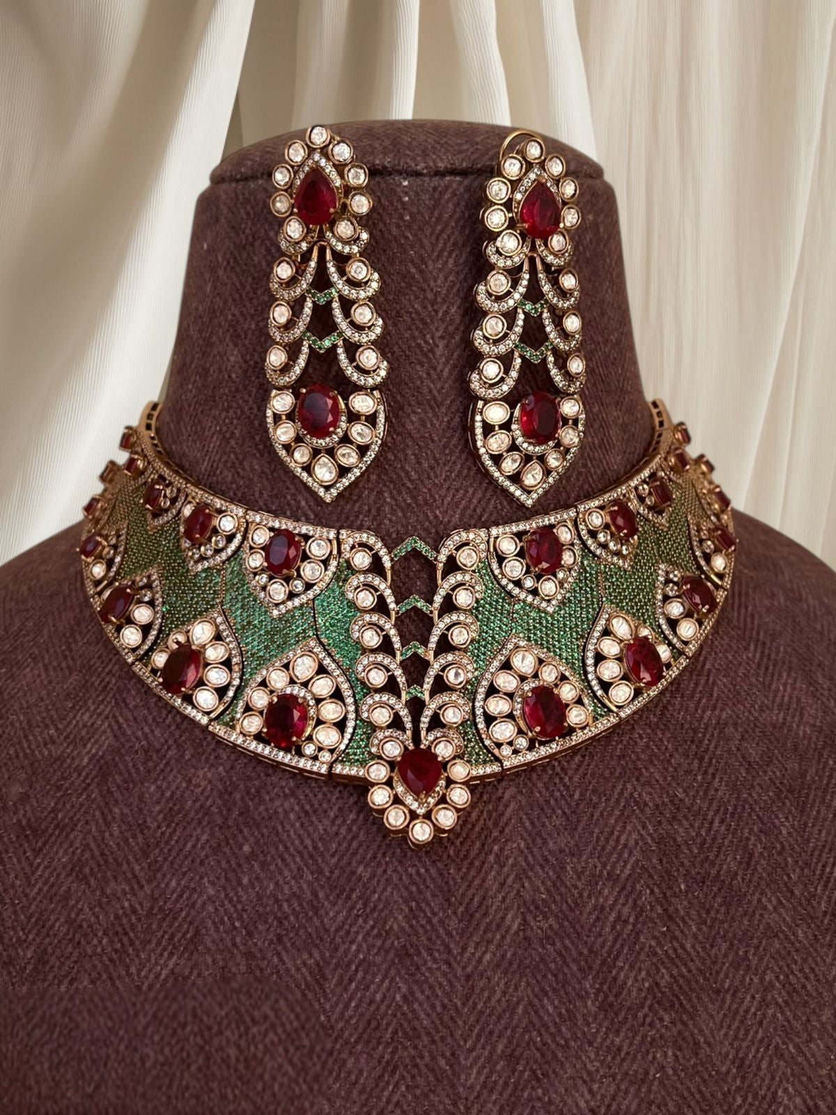 Regal Kundan Bridal Jewellery Set | Indian Jewellery | Indian Bridal & Wedding Jewelry | Polki Choker Necklace Set with Earrings