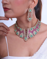 Regal Kundan Bridal Jewellery Set | Indian Jewellery | Indian Bridal & Wedding Jewelry | Polki Choker Necklace Set with Earrings