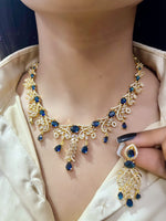 Gold-Plated Bridal Jewellery Set | Indian Jewellery | Stone AD Necklace & Earring Set | Premium Indian Neckles Set for Women