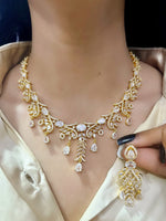 Gold-Plated Bridal Jewellery Set | Indian Jewellery | Stone AD Necklace & Earring Set | Premium Indian Neckles Set for Women