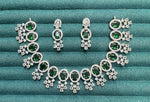 Stone Diamond-Studded Necklace Set with Earrings | Indian Jewellery | Stone Diamond Jewellery | Indian Necklace Set