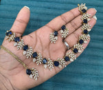 Multicolor Stone Diamond Necklace Set with Matching Earrings & Maangtika | Premium Indian Jewellery | Diamond Jewellery | Indian Necklace Set