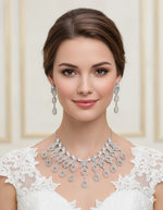 Ruby & Diamond Bridal Necklace Set with Matching Earrings | AD Jewellery Indian Necklace Set