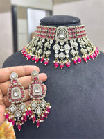 Kundan Choker Necklace Set with Earrings – Bridal Polki Jewelry for Weddings & Festive Wear