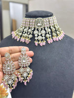 Kundan Choker Necklace Set with Earrings – Bridal Polki Jewelry for Weddings & Festive Wear