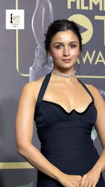 Alia Bhatt Inspired Radiant Square-Cut Diamond Choker Necklace Set with Matching Earrings Bridal Party Wear Indian Necklace Set