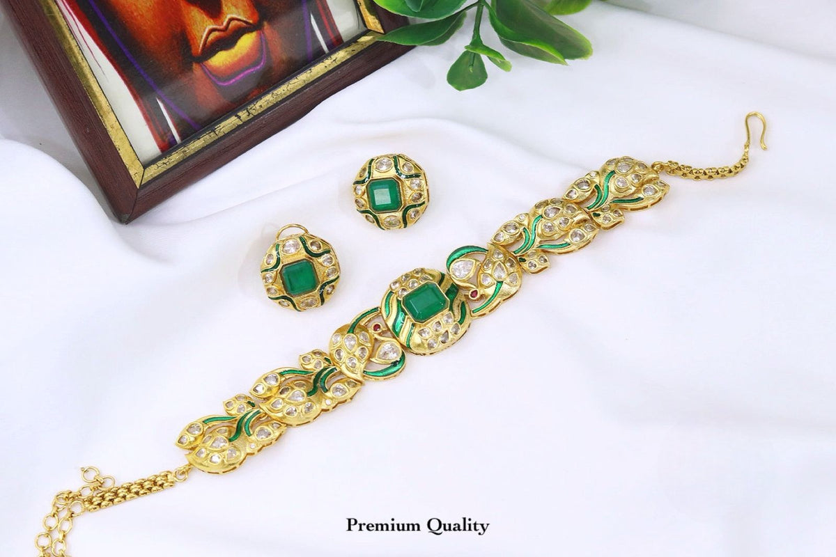 Celebrity Inspired Necklace Kundan Choker Set, Bridal Kundan Necklace, Indian Wedding Jewellery, Celebrity Style Necklace Set,