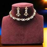 Elegant Kundan Choker Necklace & Earring Set Minimal Gold-Plated Bridal Jewelry - Libasaa.com
