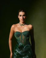 Celebrity-Inspired Green Statement Choker Necklace Set for Women | Designer Diamond Look Bridal & Party Wear Jewelry