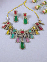 Kundan Necklace Bridal Set with Matching Earrings Beaded Indian Bridal Jewellery Set, Wedding Bridal Necklace Set for Bride