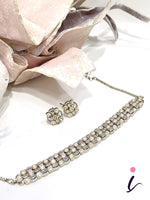 Ruby CZ Tennis Choker Necklace Set with Stud Earrings for Women | Gold Plated Designer Bridal Jewellery | Indian Wedding & Party Wear
