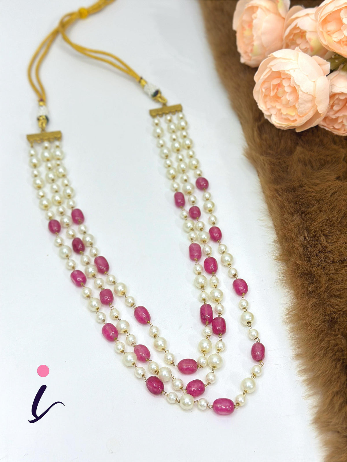 Green Beads & White Pearl Multi-Layer Necklace for Women | Traditional Indian Bridal Wedding & Party Wear Jewellery