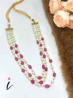Green Beads & White Pearl Multi-Layer Necklace for Women | Traditional Indian Bridal Wedding & Party Wear Jewellery