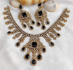 Royal Kundan Style Choker Set Polki & Emerald with Multicolor Drops - Libasaa.com