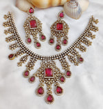 Royal Kundan Style Choker Set Polki & Emerald with Multicolor Drops - Libasaa.com