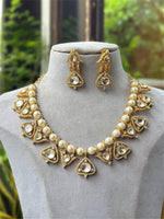 Bridal Green Beaded Kundan Necklace Set with Earrings | Traditional Indian Wedding Jewelry - Libasaa.com