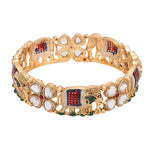 Set of 2 Golden Elephant Bracelets | Traditional Kada Bangles | Ethnic Indian Jewelry - Libasaa.com