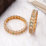 Dailywear Set of 2 Pastel Meenakari Bracelets | Lightweight Kada Bangles | Ethnic Indian Jewelry - Libasaa.com