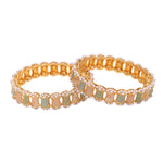 Dailywear Set of 2 Pastel Meenakari Bracelets | Lightweight Kada Bangles | Ethnic Indian Jewelry - Libasaa.com