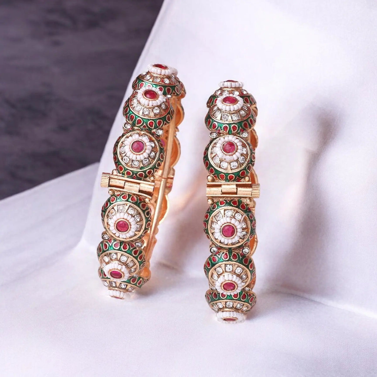 Fancy Meenakari Bracelet for Dailywear | Lightweight Ethnic Kada Bangle | Indian Jewelry - Libasaa.com