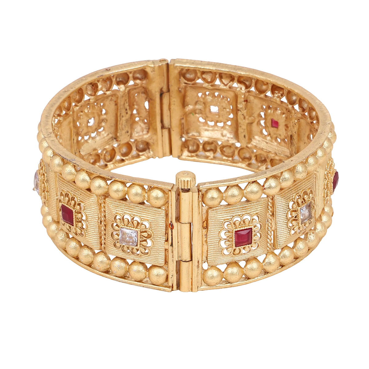 Dailywear Temple Gold Kangan | Traditional Kada Bracelet - Libasaa.com