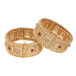 Dailywear Temple Gold Kangan | Traditional Kada Bracelet - Libasaa.com
