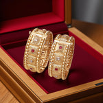 Dailywear Temple Gold Kangan | Traditional Kada Bracelet - Libasaa.com