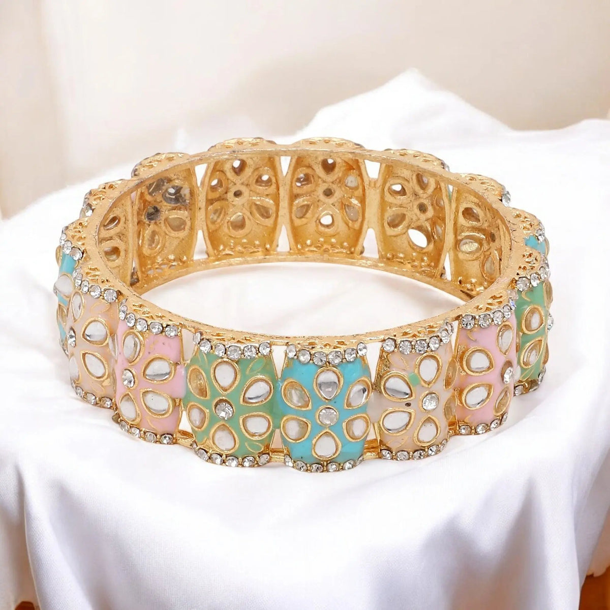 Dailywear Pastel Meenakari Bracelets | Lightweight Ethnic Jewelry - Libasaa.com