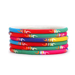 Set of 6 Multicoloured Handpainted Bracelets – Ethnic Boho Jewelry - Libasaa.com