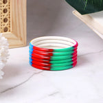 Set of 6 Multicoloured Handpainted Bracelets β Ethnic Boho Jewelry - Libasaa.com