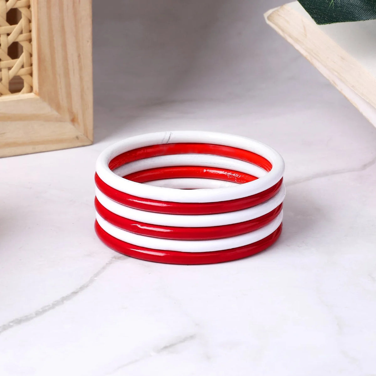 Set of 6 Multicoloured Handpainted Bracelets β Ethnic Boho Jewelry - Libasaa.com