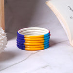 Set of 6 Multicoloured Handpainted Bracelets β Ethnic Boho Jewelry - Libasaa.com