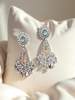 Royal Sapphire Drop Earrings Luxury CZ Stone Bridal Earring Set - Libasaa.com