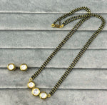 Royal Kundan Mangalsutra Set with Round Stud Earrings โ Traditional Bridal Jewelry - Libasaa.com