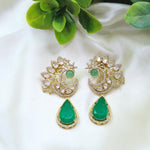 Red Crescent Kundan Drop Earrings – Designer Statement Jewelry - Libasaa.com