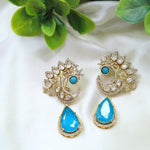 Red Crescent Kundan Drop Earrings – Designer Statement Jewelry - Libasaa.com