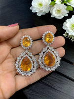 Emerald Green Teardrop CZ Statement Earrings Luxury Diamond Look Party Jewelry - Libasaa.com