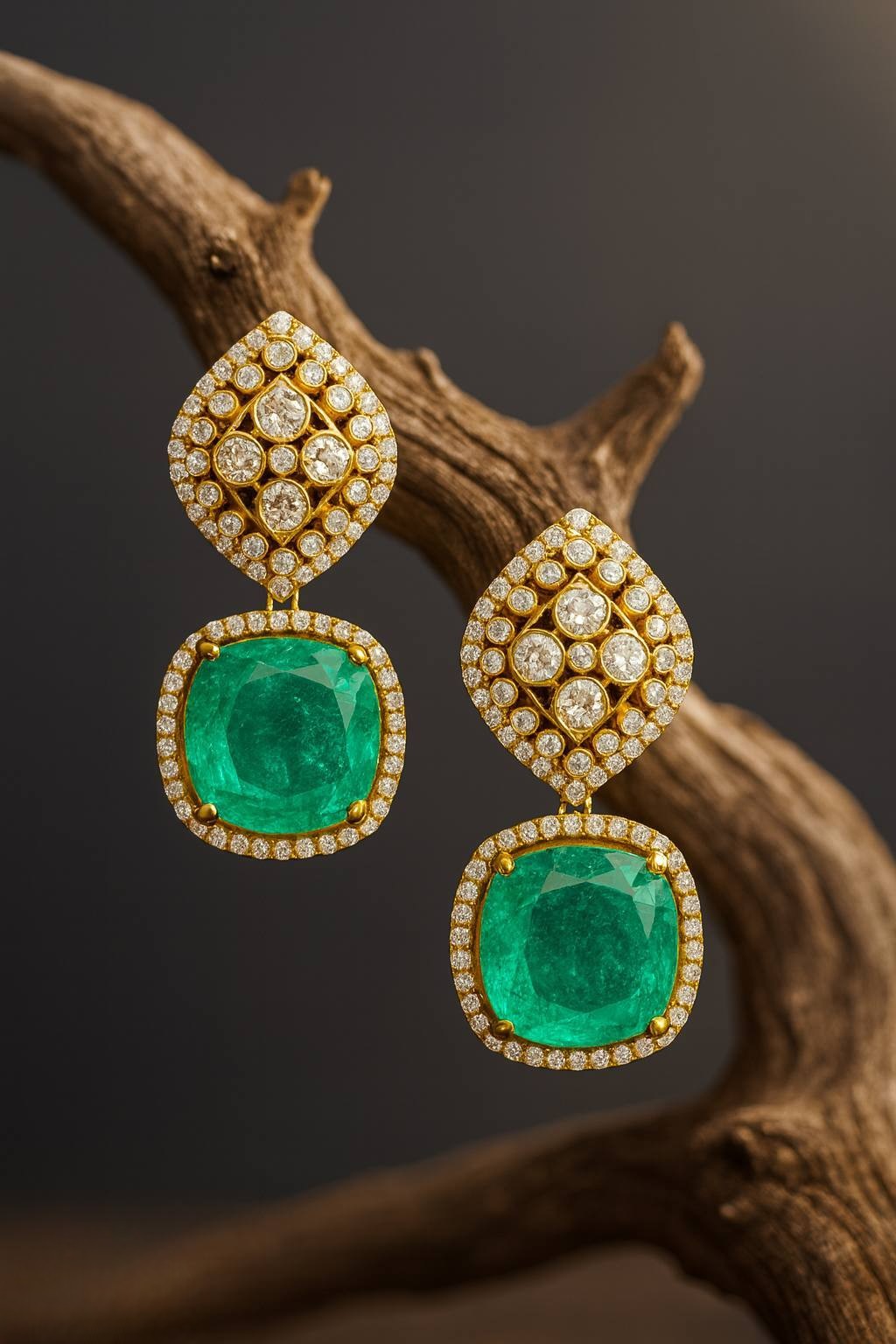 Green Emerald Statement Earrings with Kundan & Pearl Detailing | Indian Ethnic Jewelry - Libasaa.com