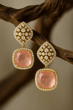 Green Emerald Statement Earrings with Kundan & Pearl Detailing | Indian Ethnic Jewelry - Libasaa.com