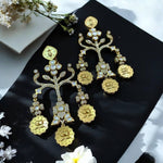 Bollywood-Inspired Katrina Kaif Gold Statement Earrings – Designer Temple Jhumkas - Libasaa.com