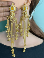 Kashmiri Jhumka Gold-Plated Long Jhumki Earrings Pair | Beautiful Traditional Design - Libasaa.com