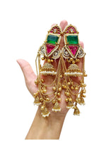 Emerald & Ruby Jhumka Earrings with Pearls – Traditional Indian Jewelry - Libasaa.com