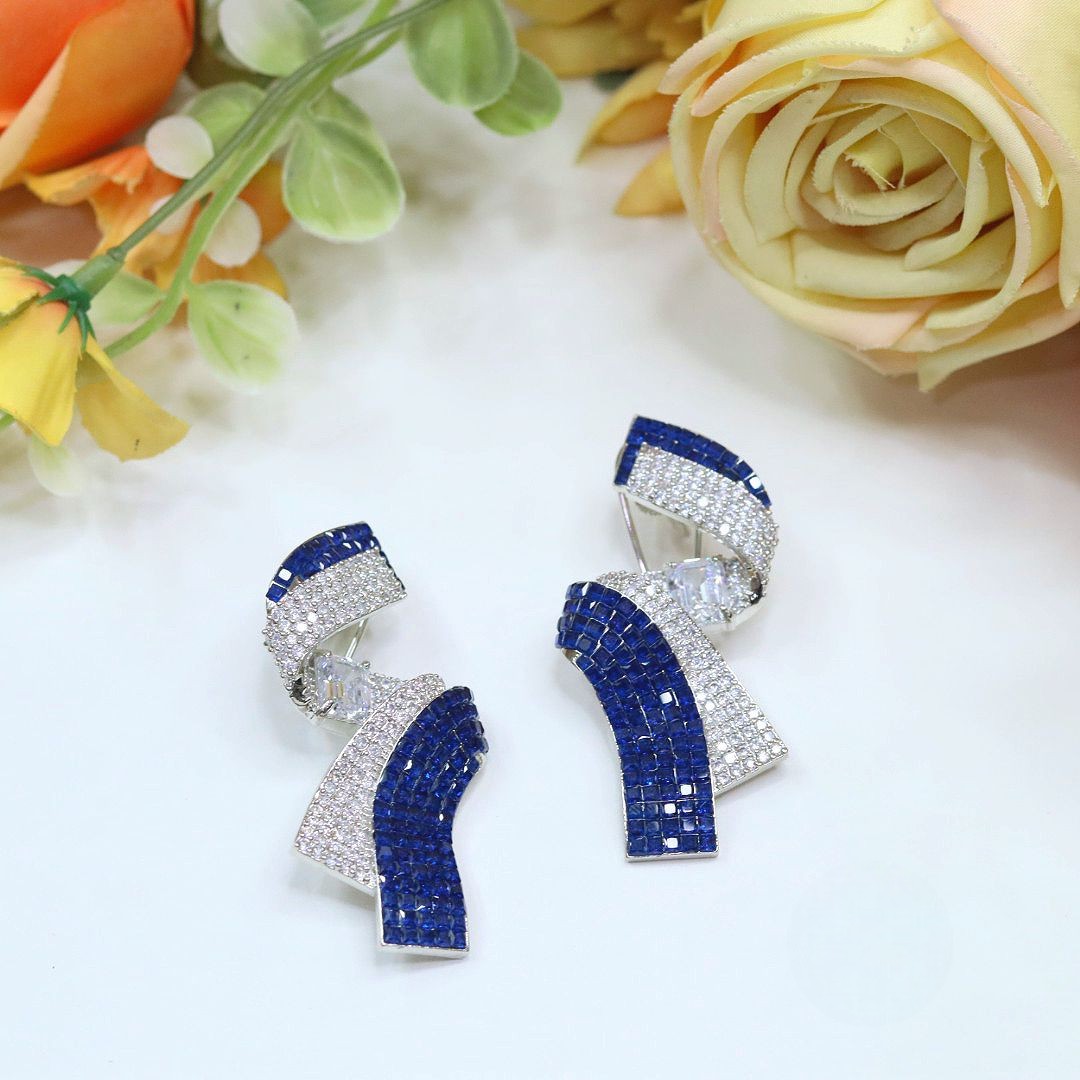 Elegant Bow Crystal Statement Earrings β Glamorous Party Wear - Libasaa.com