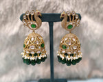 Peacock Design Gold Plated Wedding Earrings Set Women - Libasaa.com