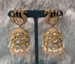Peacock Design Gold Plated Wedding Earrings Set Women - Libasaa.com