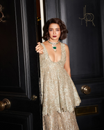 Surveen Chawla Inspired Royal Polki Choker Earrings Set For Wedding - Libasaa.com