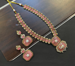 Celebrities Inspired Elephant Design Polki Necklace Earrings Set For Wedding - Libasaa.com