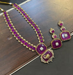 Celebrities Inspired Elephant Design Polki Necklace Earrings Set For Wedding - Libasaa.com