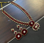 Celebrities Inspired Elephant Design Polki Necklace Earrings Set For Wedding - Libasaa.com