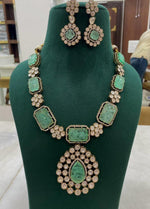 Indian Square Flower Design Polki Kundan Necklace Earrings Set For Women - Libasaa.com